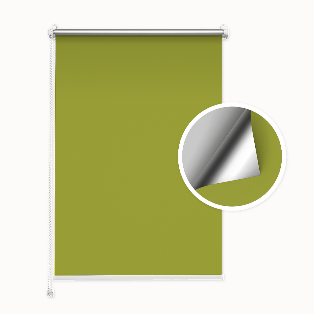 Green Blackout Roller Blind (Silver Backing)