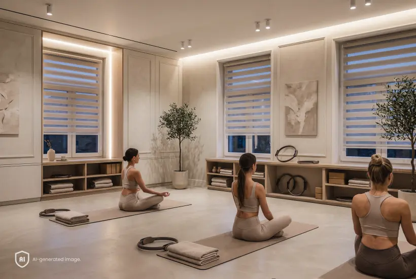Women practising Pilates on mats in a studio