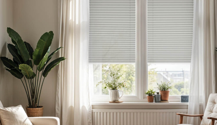 Ash Grey Window Pleated Blind