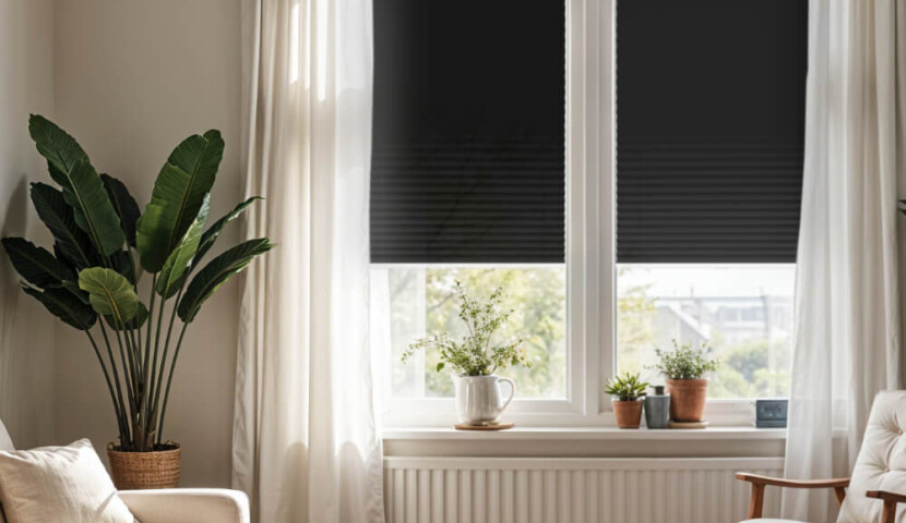 Black Window Pleated Blind