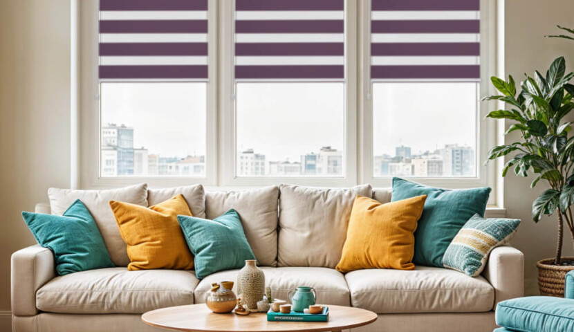 Roleta Dzień-Noc Śliwkowa