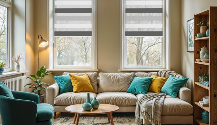 Dark Grey–Light Grey–Ash Grey Day and Night Blind