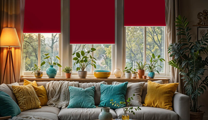 Roleta Zaciemniająca czerwona (silver)