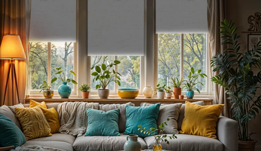 Roleta Zaciemniająca Jasny Len (silver)