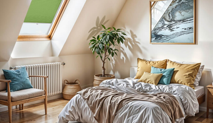 Pistachio Custom Skylight Pleated Blind