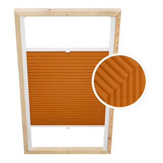 Orange Custom Skylight Pleated Blind