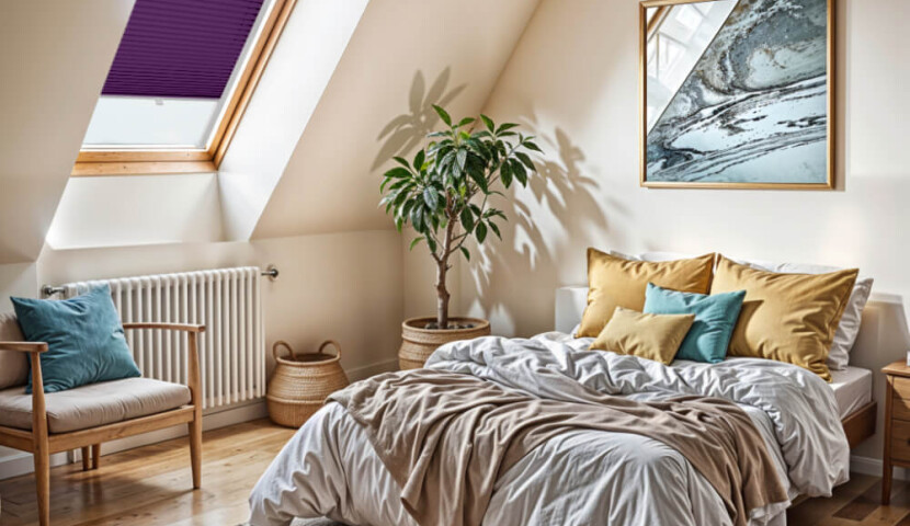 Plum Custom Skylight Pleated Blind